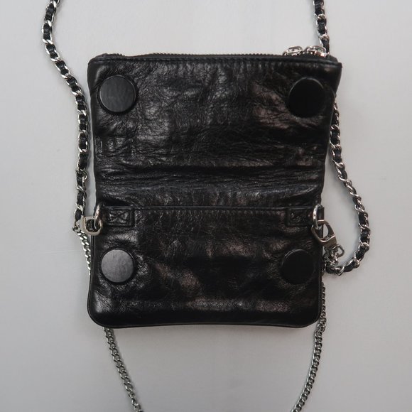 Zadig & Voltaire Black Crossbody Bag with Chain Strap and Edgy Design - Picture 4 of 10